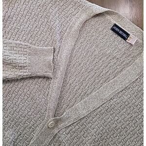 VTG John Henry USA Cardigan  XL Beige Old Money Heritage Cabin Collegiate Core